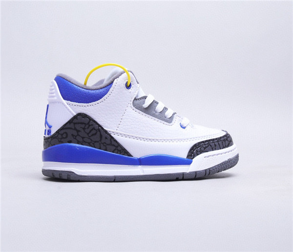 Youth Running weapon Super Quality Air Jordan 3 White/Blue Shoes 006